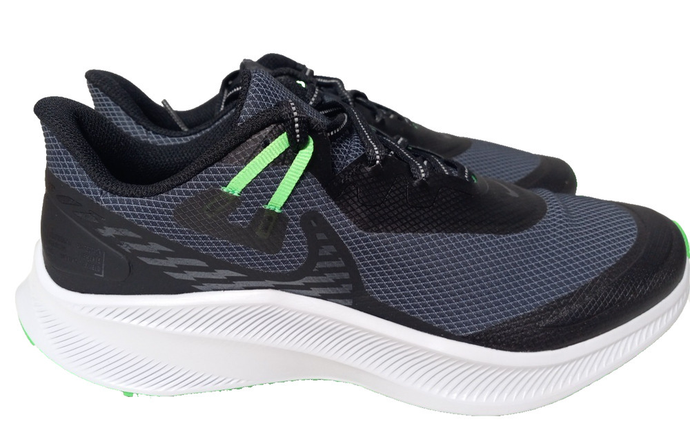 Nike Quest 3 Shield Running Shoes Sneakers Black Womens Sz 8.5/Mens Sz 7